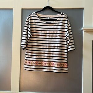 J.Crew Embroidered T-Shirt L